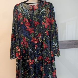 Floral Black Dress